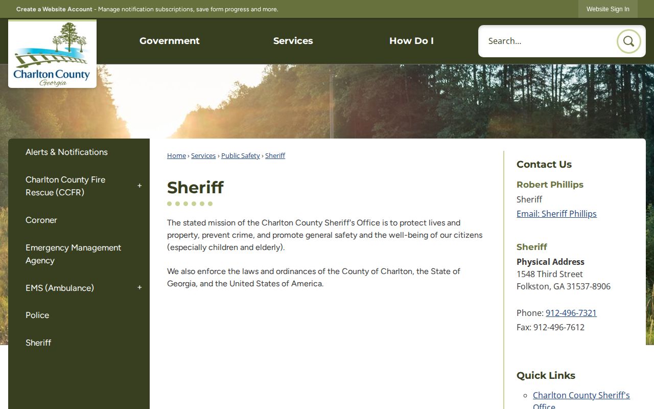 Charlton County most wanted and warrant records contact context