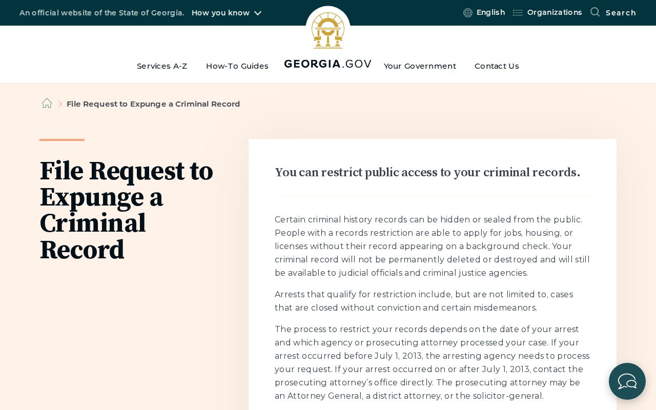 Georgia record restriction and mugshot law resource for Charlton County records